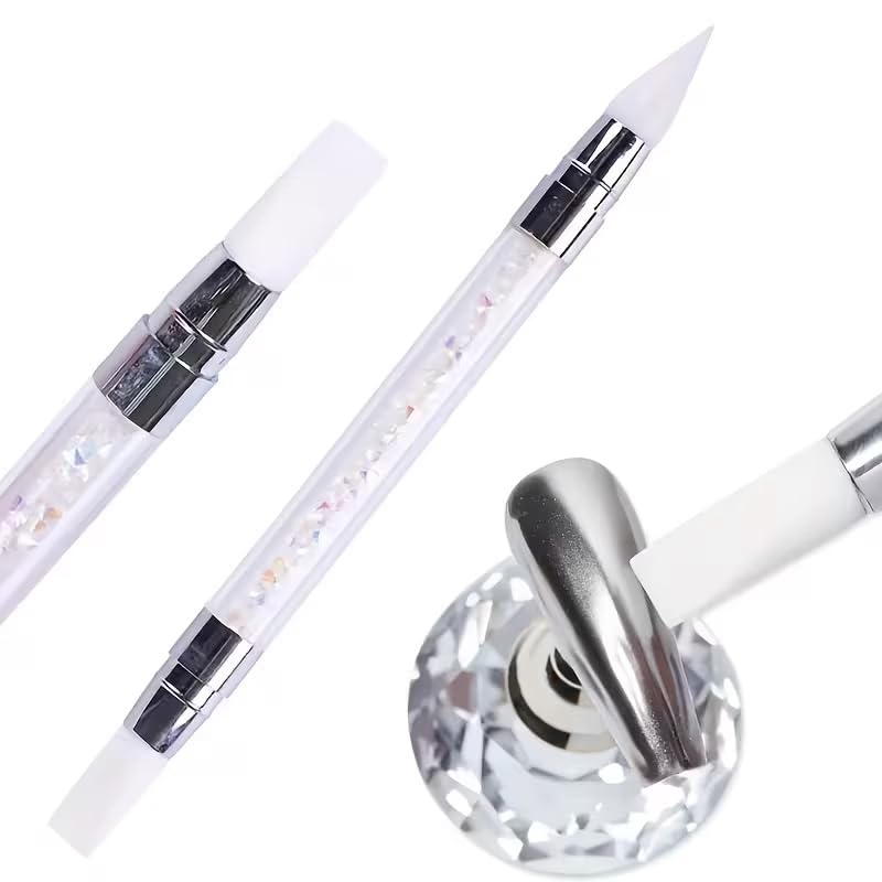 1pcs Nail Art Brush - 3D Carving Mirror Glitter Powder Dotting Painting Nail Pen Gel Polish Manicure Tools — view 3