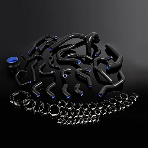 Silicone Radiator Hose Kit Compatible with TOYOTA SUPRA MK3 MA70 7M-GT 1986-1992 Black