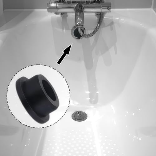 Image of 21Pcs Bathtub Jet Covers 7 Sizes Silicone Bath Tub Plugs Sealing Hole Plug Fit for 12mm 14mm 15mm 16mm 19mm 21mm 23mm Hole (Black)