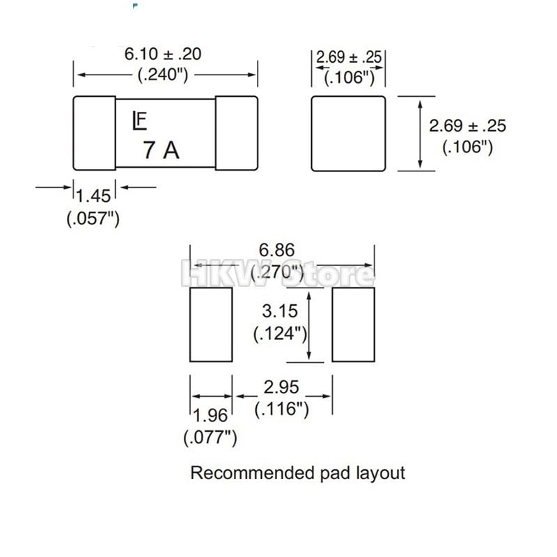 Fusible super rapide SMD 1808 1A de 125V pour micro-électronique - 5