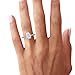 Bo.Dream 2 Carat Pear Shaped Cubic Zirconia CZ Engagement Rings For Women Platinum Plated Sterling Silver Size 6