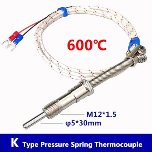 Sensor termopar tipo K contra vibraciones con resorte M12 para controlador digital 2