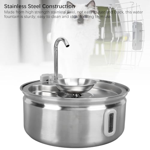 Fuente de agua para gatos acero inoxidable 3.2L miniatura 5