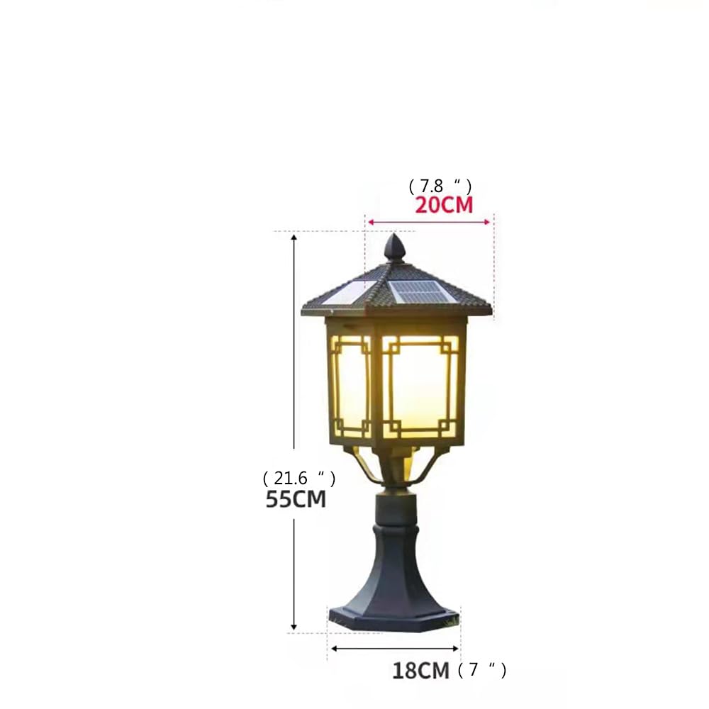 Współczesna zewnętrzna solarna lampa trawnikowa, wodoodporna, willa, ogród, dziedziniec, dzielnica, dzielnica mieszkalna, lampa trawnikowa, styl 9 wys. 55 cm, solarna 1 szt