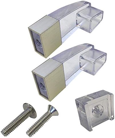 Gordon Glass Clear Acrylic Towel Bar Brackets with Brushed Nickel Sleeve and Clear Acrylic Finger Pull - Kit