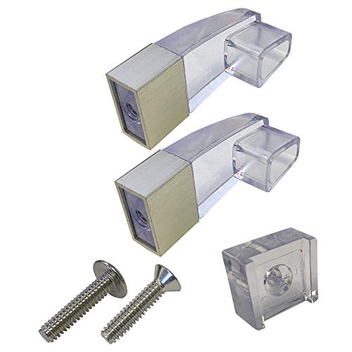 Gordon Glass Clear Acrylic Towel Bar Brackets with Brushed Nickel Sleeve and Clear Acrylic Finger Pull - Kit