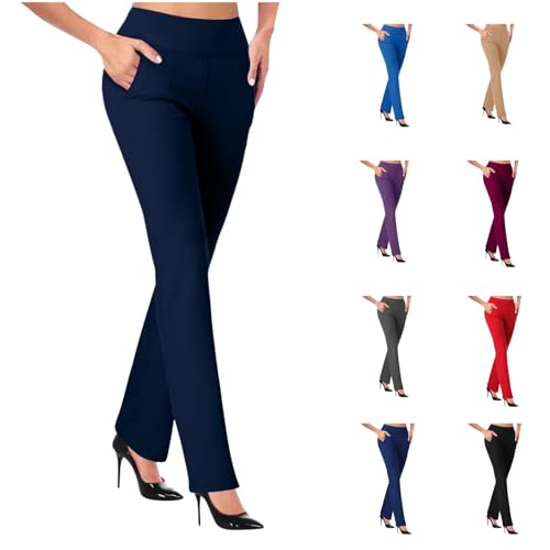 Deals Lightning of Today Prime by Hour,Womens Sweatpants Barrel,Women Business Casual Office Work Pants Premium Stretch Yoga Pants High Waist Work Dress Pant Workout Slacks,Black-A,Small