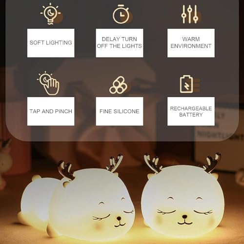 Image of One94Store Cute Cat Touch Silicone Night Lamp - 7-Color LED Light, USB Rechargeable Multicolor Night Light for Kids Bedroom, Romantic Decor, Valentine Day Gift, Love Gift for Her, Couple Gift