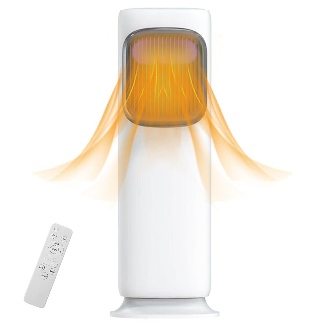 INGUNAR Space Heater, 1800W Portable Electric Heaters for Indoor Use,Portable Heater for Office with Remote, Thermostat, 90°Oscillation, 3 Modes, Quiet Safe Room Heater for Bedroom