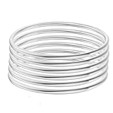 Sterling Silver Bangle Bracelets for Women,Fashion Jewelry Simple Adjustable 925 Silver Cuff Bangles for Women Mom Wife Valentine Mothers Day Gift (Silver-A2)