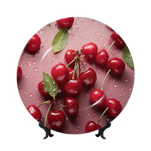 Assiette décorative cerise pour sublimer votre buffet de salon - 2