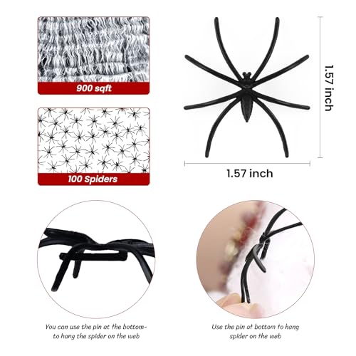 Nirohee Halloween Decorations - Big Spider Get together Decor with Bendable Legs for Garden, Yard, Spider Net, Wall, Window - Image 6