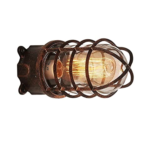 Lámpara de Pared de Estilo Industrial, Resistente al Agua y antioxidante, de Hierro Forjado, para Pasillo, habitación, decoración Interior y Exterior, focos de Lectura
