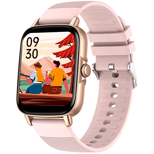 ASVIL Relojes inteligentes para mujer, reloj de fitness con monitor de frecuencia cardíaca, presión arterial, pantalla táctil de 1.7 pulgadas, monitor de actividad, podómetro, reloj inteligente