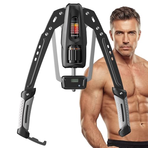 MERACH Arm Exerciser with Rep Counter Adjustable 10-200 kg Hydraulic Strength Trainer for Home Gym Professional Arm Toner for Biceps Triceps Chest Shoulder with Safety Buckle