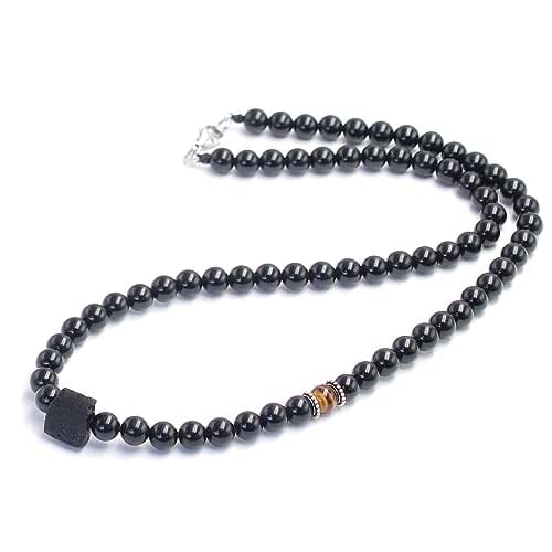 Sterling Silver Black Obsidian Tourmaline Crystal Snake Necklace Jewelry as Gifts main image 1