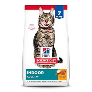 Hill’s Science Diet Indoor, Senior Adult 7+, Easy Litter Box Cleanup, Dry Cat Food, Chicken Recipe, 7 lb Bag