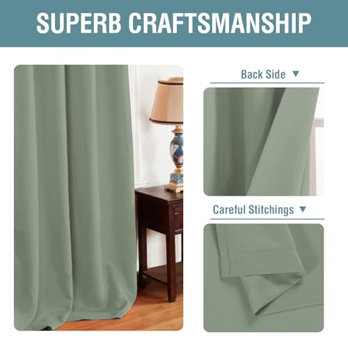 Image of H.VERSAILTEX Blackout Curtain for Living Room Thermal Insulated Window Treatment Curtain Extra Long 63 inch Length Energy Saving Solid Grommet Top Blackout Drape, One Panel, Cyan, 52 inch W x 63 inch L
