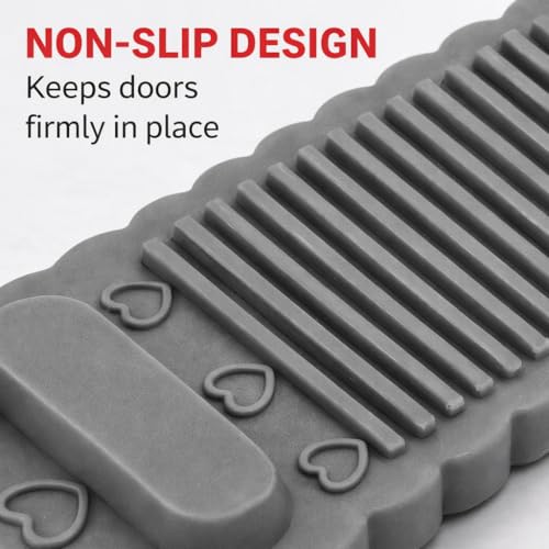 Image of Door Stopper 3pcs Stackable Door Stoppers for Bottom of Door Stoper Bedroom Door Stopper Rubber for Bathroom Home Office Warehouses Classrooms (Grey)