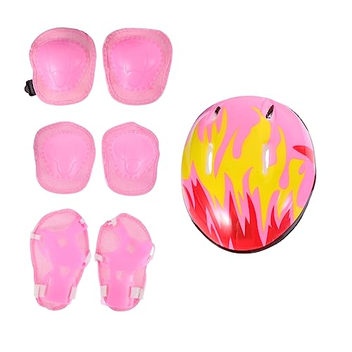 Gogogmee 1Set Protective Gear Pads with Adjustable Helmet Elbow Guards and Kneecap Protectors for Safe Skating and Cycling Lightweight and Breathable Safety Equipment for Boys