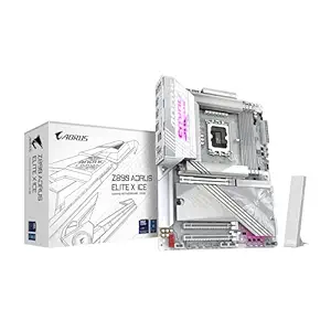 GIGABYTE Z890 AORUS Elite X ICE Intel Core Ultra (Series 2) LGA 1851 Motherboard, ATX, DDR5, 5X M.2, PCIe 5.0, Thunderbolt 4, WIFI7, 2.5GbE LAN, EZ-Latch