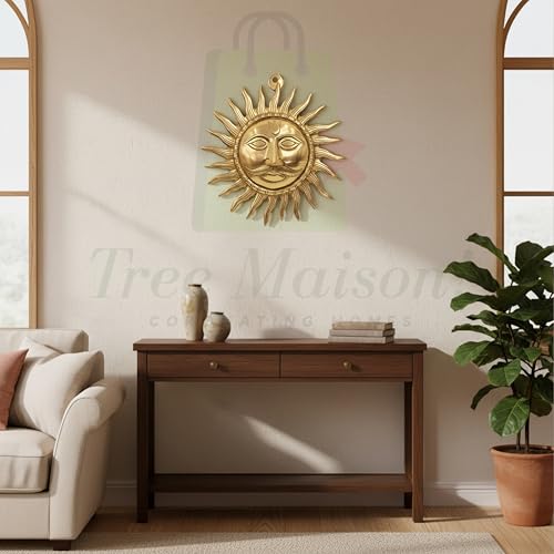 Image of Brass Sun | Brass Surya | Weight - 1KG Approx | 10 Inch Approx | Brass Sun Face Wall Hanging | Home Decor | Sun for Vastu| Sun Idol Face for Positivity