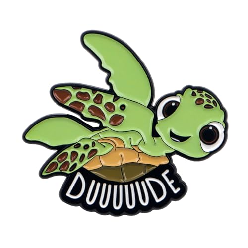Cute Sea Turtle Enamel Pin – Funny Cartoon Ocean Animal Lapel Badge, Green Turtle Brooch Pin for...