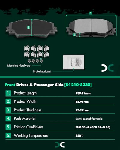 Image of SCITOO D1210 D1354 Ceramic Brake Pads Sets Front & Rear Replacement For Pontiac Vibe 2009-2010,For Scion xB 2008-2015,For Toyota Corolla 2009-2011 201-2019,For Toyota Matrix 2009-2013