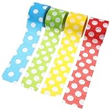 UTHCLO Serpentinas de Papel Crepé de Lunares 8 Rollos para Decoración de Fiestas, Cumpleaños y Bodas, Papel Colorido y Grueso para Manualidades y Fondos Festivos