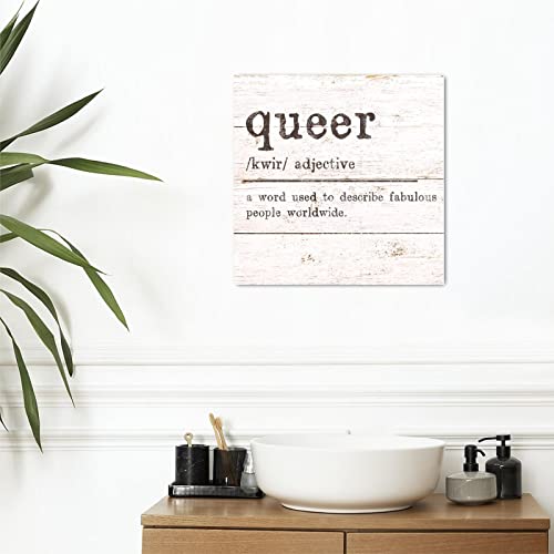 Panneau mural bois Queer Definition pour salon chaleureux