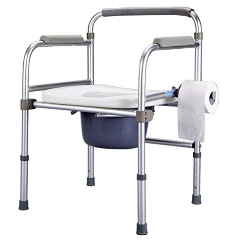 MIIKHI Asiento de inodoro plegable de aluminio para ancianos, marco de seguridad para personas mayores, discapacitados, silla de ducha bariátrica