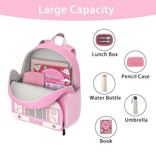 Image of Ice Cream Truck Toddler Backpack for Little Kids Water Resistance Kindergarten Preschool Bags Children Schoolbag Cute 3D Animal Cartoon Backpacks Gifts for Baby Boys Girls
