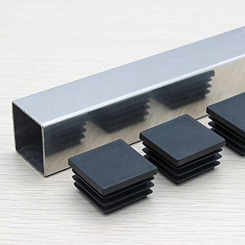 Image of 50pcs 10 X 30mm Black Plastic Square End Caps Tubing Plug Fence Post Pipe Cover Tube Chair Glide Insert Finishing Plug for Spuare Tubing