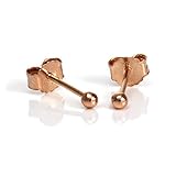 Gewicht: 0,3g (pro Paar) 375 (9 Karat) Rosegold 2mm Kugel Ohrstecker