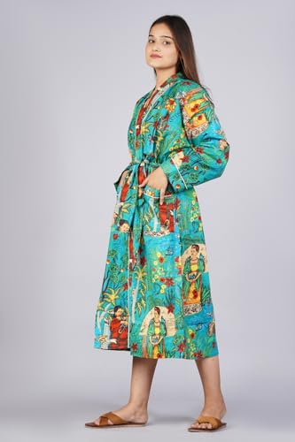 Image of Cotton Women Stylish Printed Kimono, Bath Robe,Night Wear Suit,Swim Wear, Night Dress, Beach Wear
