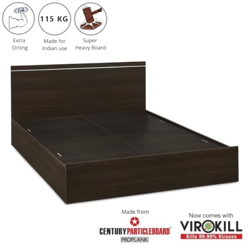 Image of DELITE KOM Jazz Engineered Wood Queen Box Bed (Finish Color Flowery Wenge Delivery Condition Knockdown)