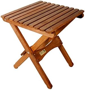 BYER OF MAINE Pangean Folding Wooden Table, Hardwood Portable Table, Multi Use Table, Easy to Fold and Carry for Camping, Wooden Camp Table, Use Indoors, Matches Pangean Furniture Line, 16"Wx16D"x18"H