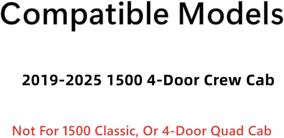 Passenger Right Side Rear Door Window Door Glass Compatible with Ram 1500 Pickup 4 Door Crew Cab 2019-2025 Models (Not For 1500Classic)