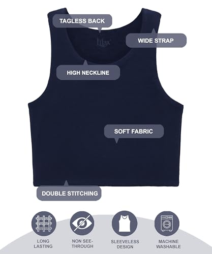 Image of Lilax Girls' Double Lined Sleeveless Basic Crop Tank Top