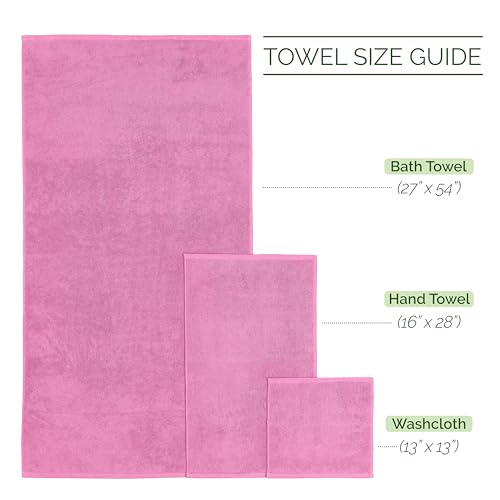 Elegant Comfort トルコ綿100% コーデュロイリブ編み高級バスタオル 6枚セット プレミアム感触 速乾性 高吸水性 バスタオル2枚 ハンドタオル2枚 ウォッシュクロス2枚 ライトピンク