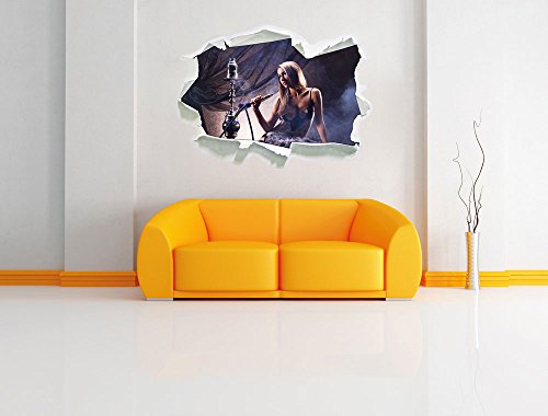 Stil.Zeit Schöne Frau mit Shisha, Papier 3D-Wandsticker Format: 92x67 cm Wanddekoration 3D-Wandaufkleber Wandtattoo – Bild 3
