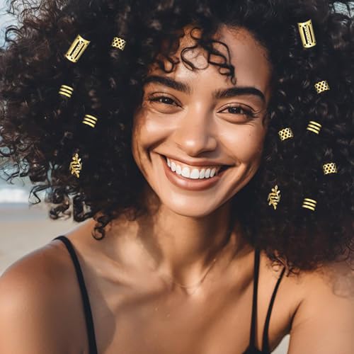 Joyas para el cabello doradas set 100 piezas para trenzas miniatura 6
