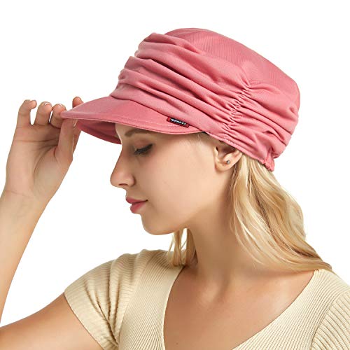 Auemdrey Fashion Hat Cap with Brim Visor for Woman Ladies, Best for Daily Use(Pink)