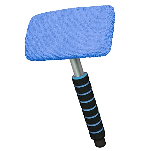 ToM PaR Nettoyant pour vitres de Voiture en Microfibre I Élimine la poussière et la Vapeur d'eau I Prise en Main Confortable I Tête à 3 Couches I Tête pivotante à 180 degrés I Cockpit I Home I Bleu