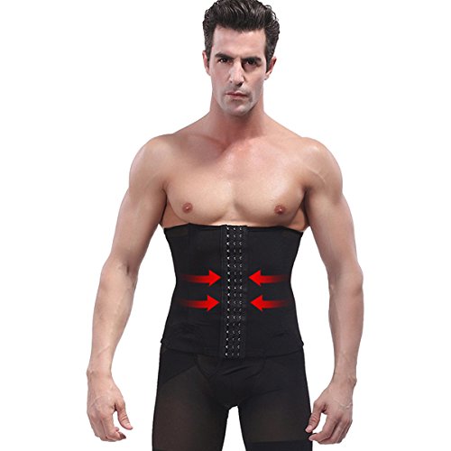 Panegy Mens Adjustable Waist Cincher Classic 3 Hooks Summer Mesh Breathable Waist Trimmer Black Us S/Tag L thumb #3
