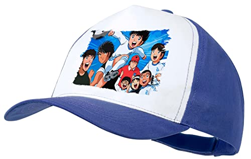 MERCHANDMANIA Gorra Azul campeones Oliver y Benji Serie Dibujos Color Cap.