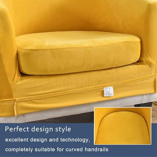 Funda de terciopelo para sillón lavable elástica pack de 2 color amarillo 4