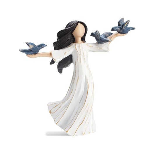SIGUEJOR Retiremenet Gift for Women,Gifts for Bird Lovers,Hand-Painted Resin Sculpture