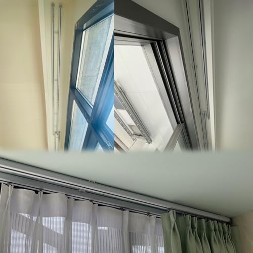 Riel ajustable con soportes de pared y techo en acabado doble 6