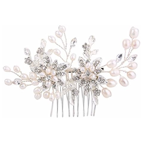Clearine Teardrop Pearl Bridal Hair Comb Cover